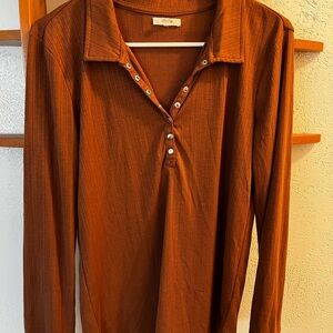 Chic Copper Long Sleeve Shirt